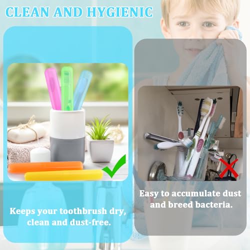 Travel Toothbrush Case 50PCS Bulk Set for Kids & Adults - Compact, Durable & Colorful