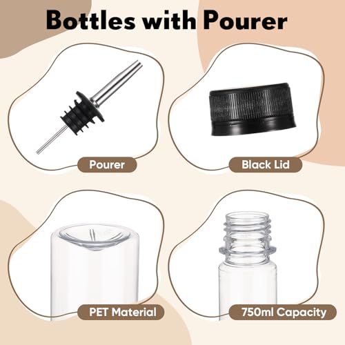32 Pack 25 oz Syrup Bottles with Pourer & Cap - RimCereal