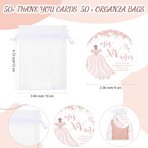 50 Champagne Pink Rose Mirror Party Favors for Quinceanera Guest Gifts Set