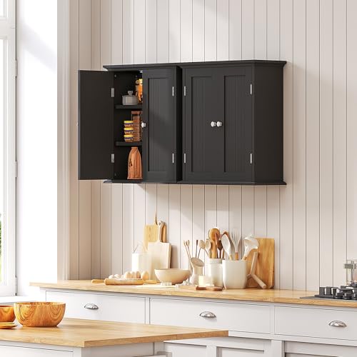 ChooChoo Black Over The Toilet Wall Cabinet 8.8''D x 21.1''W x 24''H Bathroom Storage