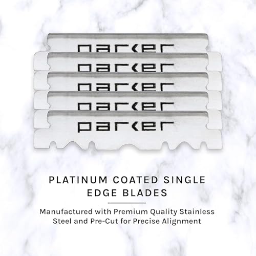 Professional Safety Razor with 5 Half Blades - Durable Steel & Ergonomic Handle