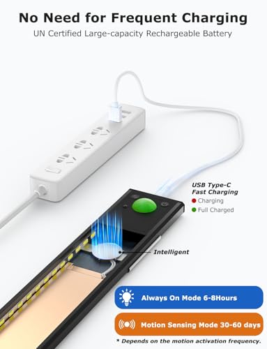 Wireless Under Cabinet Lighting 12 Inch Black 6 Pack with Remote & Motion Sensor Variation of Black 12inch / 6pack