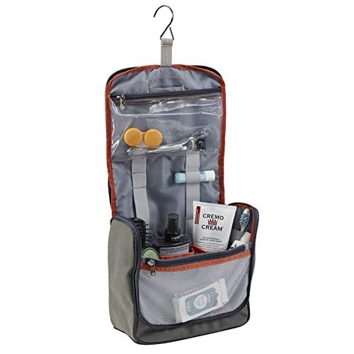 Lewis N. Clark Brushed Twill Hanging Toiletry Kit Bag for Travel Accessories, Shampoo, Cosmetics + Personal Items, Gray