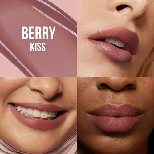 Huda Beauty Lip Blush Cream Lip and Cheek Stain Berry Kiss Hydrating Long-Lasting Matte