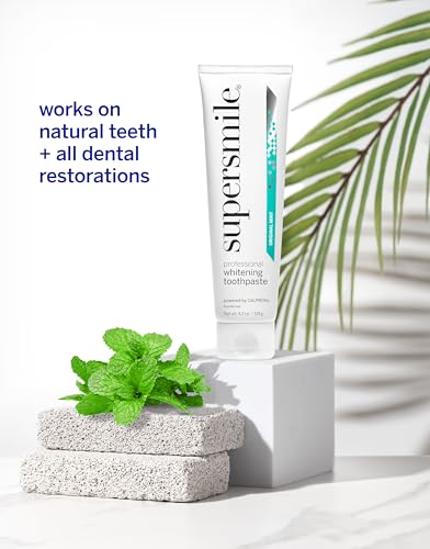 Supersmile Mint Whitening Toothpaste 8 Oz - Whitens 6 Shades, Fluoride Free, Professional-Grade