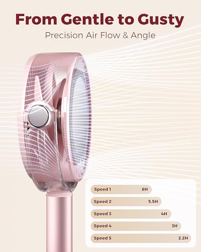 Pink 3-in-1 Makeup Fan with Mirror & LED Light, Face Cooling Fan for Skincare & Lash