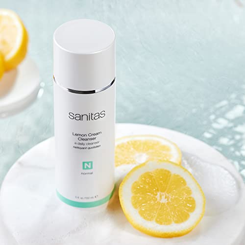 Sanitas Skincare Lemon Cream Duo, Enriching Cleanser and Facial Scrub, Vitamin C, Vitamin E, Jojoba Oil