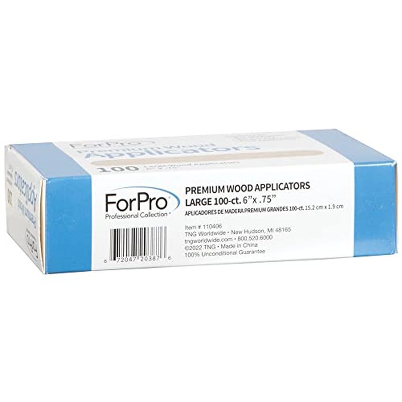 ForPro Professional Collection Premium Wood Applicators, Non-Sterile, Hair Removal Waxing Sticks, Large, 6¡± L x .75¡± W, 100-Count (Pack of 6)