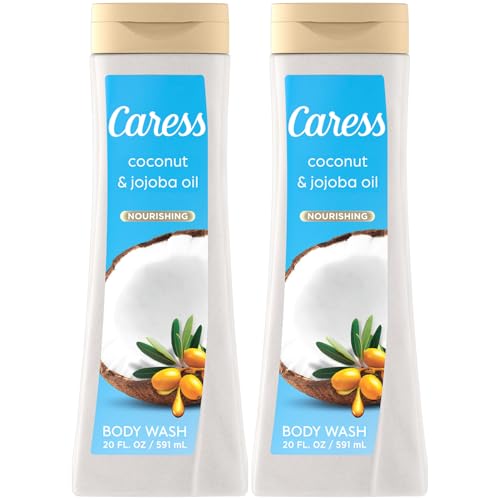 Caress Body Wash, Nourishing Coconut & Jojoba Oil 2-Pack ? Bath & Shower Essentials for Soft, Smooth Skin, 20 Oz Ea