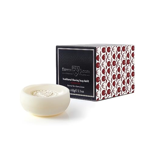 Edwin Jagger Sandalwood Shaving Soap Refill Pack – Natural, Paraben-Free, 3-Pack