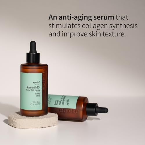 Niacinamide 10% + Peptides Serum for Glowing & Firm Skin – 3 fl oz – Korean Skincare for Glass Skin – Anti-Aging & Pore Refining – Epielle