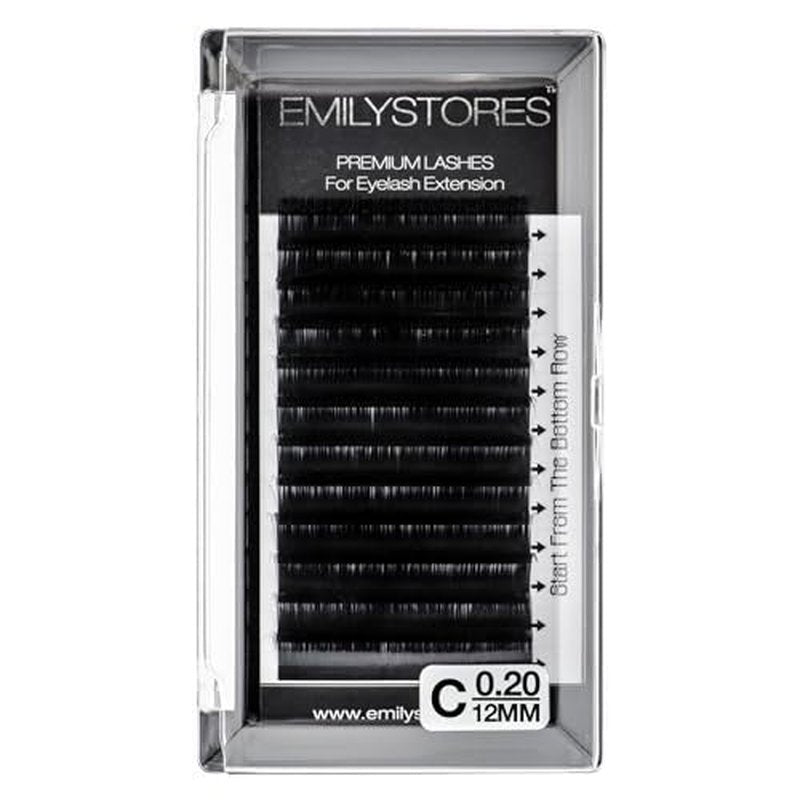 Eyelash Extensions 0.20mm Thickness C Curl 12mm Length Natural Looking Individual Volume Eyelashes For Lash Extensions(0.20,C,12mm)