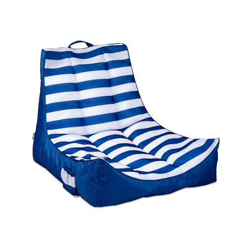 Big Joe Captain's Float Pool Lounger American Nautical Stripe Double Sided Mesh 3ft No Inflation