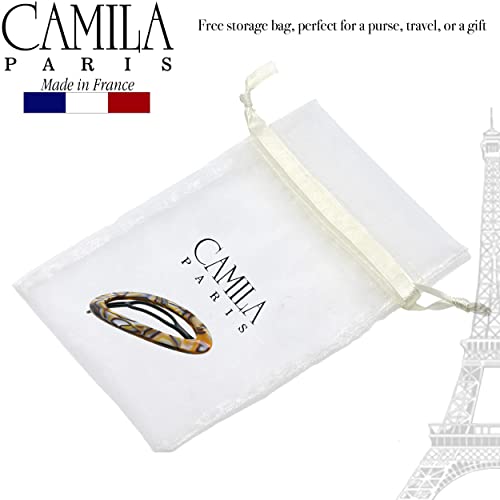 French Hair Barrette Clip Onyx 3x2 Inch Handmade No Slip Strong Hold