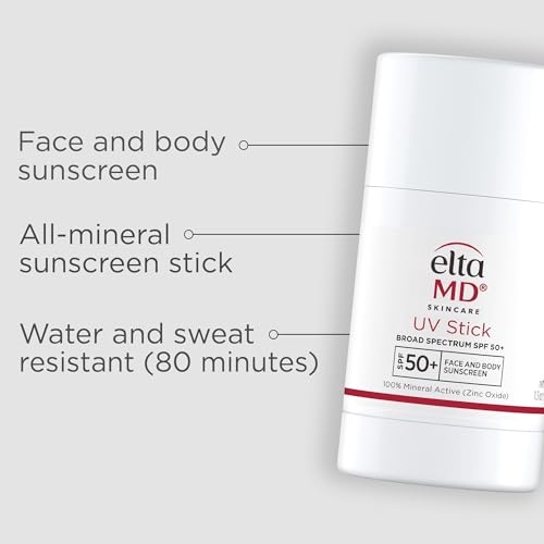 EltaMD UV Stick Sunscreen for Face and Body, Mineral SPF 50+ Face Stick Sunscreen with Zinc Oxide For Kids and Adults, Sensitive Skin