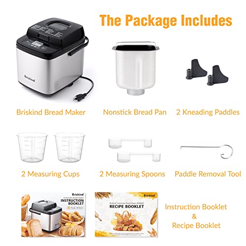 Stainless Steel Compact Bread Maker Machine 1.5 lb, 19 Programs, Carrying Handle