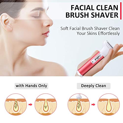 5 in 1 Electric Razor for Women Removal for Body Nose Hair Trimmer Face Shavers Eyebrow Legs Armpit Bikini Area Pubic Underarms Painless Rechargeable Portable Facial Hair Removal