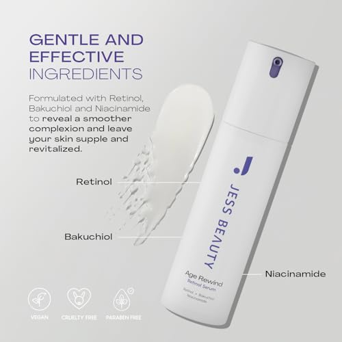 Age Rewind Retinol Serum - Gentle Night Skin Treatment with Bakuchiol & Niacinamide - Smooths Fine Lines & Brightens Skin - 1 fl oz - Variation of THIS listing