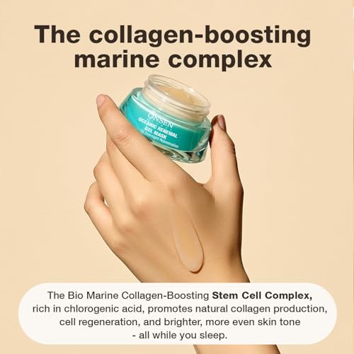Hydrating Collagen Facial Gel Mask with Marine Stem Cells & Niacinamide - Night Skin Repair 50ml