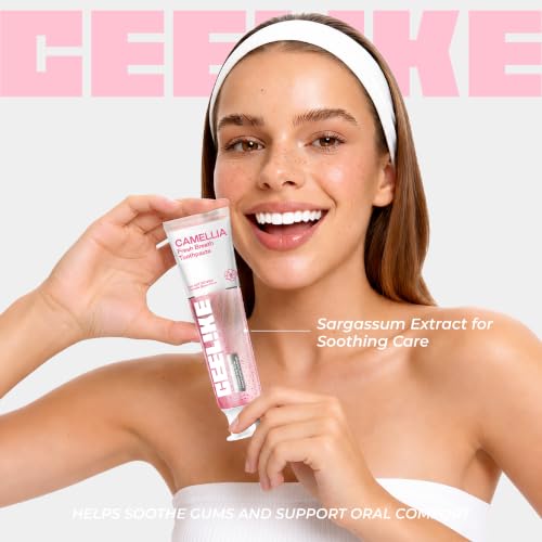 Camellia Floral Scent Toothpaste with Botanical Infused Gel - 1.41 Fl Oz, 3 Pack - Fresh Breath & All-Day Freshness