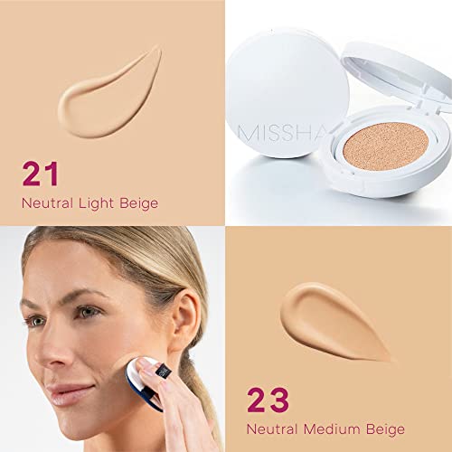 Missha Magic Cushion Moist Up No. 21 Light Beige Korean Foundation Hydrating Long-Lasting