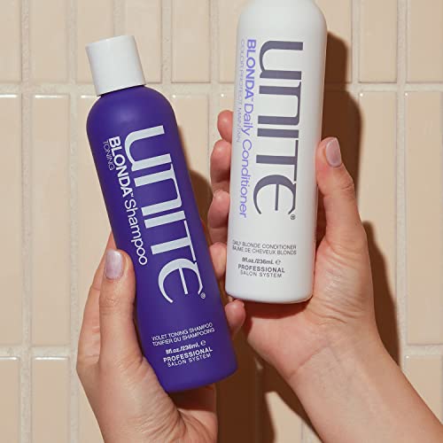 UNITE Hair Blonda Purple Shampoo 8 Fl Oz - Neutralizes Brassy Tones, Brightens Blonde & Gray Hair
