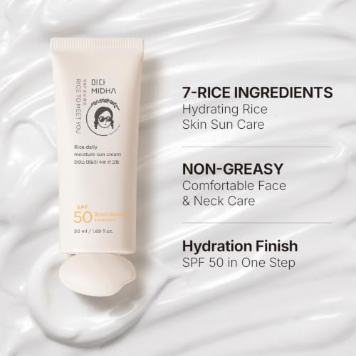 MIDHA Rice Bran Water SPF50+ Broad Spectrum Sunscreen - Hydrating Lightweight Sun Protection