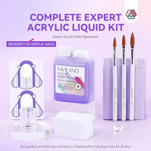 Low Odor Acrylic Liquid Monomer for Nails - 8 OZ Professional Nail Carving & Extension