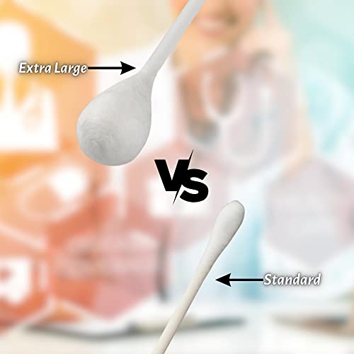 Vakly 8-Inch Oversized Cotton Tipped Applicators Pack of 2 - 200 Count Extra Long Swabs