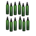 Natural Farms 12 Pack ? 8 oz -Green Cosmo Plastic Bottles ? Black Fine Mist Atomizer spray - for Essential Oils, Perfumes, Cleaning Products