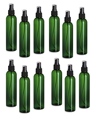 12 Pack 8oz Green Plastic Spray Bottles for Essential Oils & Perfumes