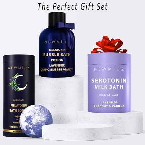 Deep Sleep Melatonin Bubble Bath with Lavender Chamomile - Moisturizing Relaxing Spa Gift