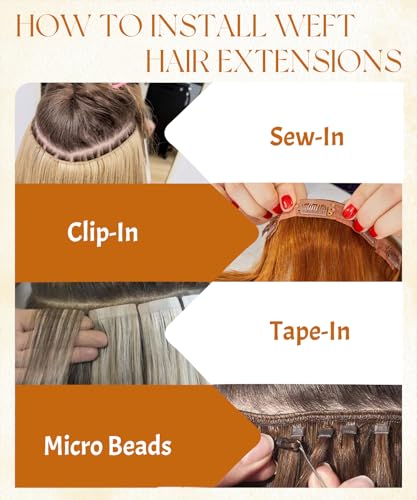 Salt & Pepper Sew-In Hair Extensions 14 Inch Human Hair Weft 80g - Variation #Salt Pepper-ST