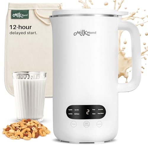 Nut Milk Maker Machine 8-in-1 with Stainless Steel Blades - White
