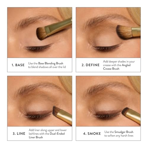 LAURA GELLER NEW YORK Cosmetic Professional Makeup Brushes - Cruelty-Free - 18 Shadow Skills Eyeshadow Brushes (4 Pack)