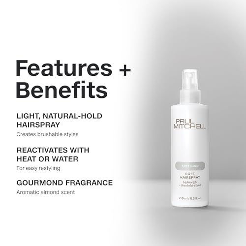 Lightweight Hair Spray with Almond Scent – Soft Hold & Brushable Finish, 8.5 Fl Oz, Pack of 2