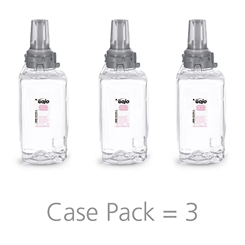 GOJO Clear & Mild Foam Handwash, Fragrance Free, EcoLogo Certified, 1250 mL Foam Soap Refill ADX-12 Push-Style Dispenser (Pack of 3) - 8811-03