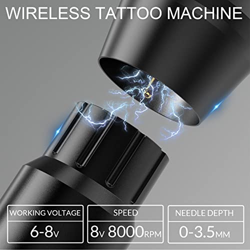 Wireless Tattoo Pen Machine with 1200mAh Battery & RCA / Type-C Cable - Red
