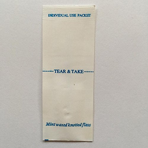 Mint Waxed Dental Floss - Individually Wrapped Vegan 50 Count