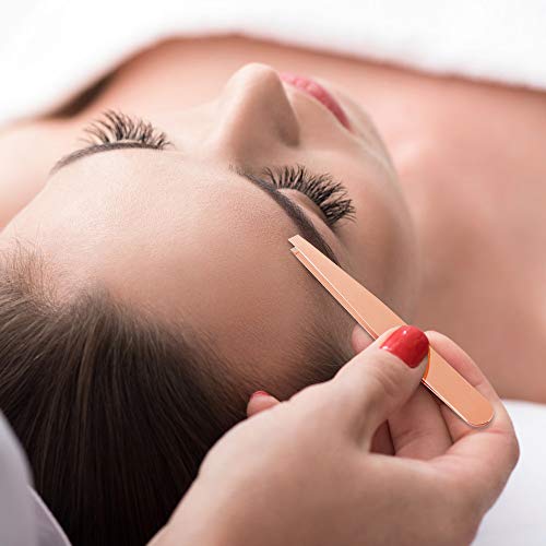 Arroyner 3Pcs Eyelashes Tool Fake Lash Applicator Lash Tools Fake Eyelashes Scissors (Rose Golden)