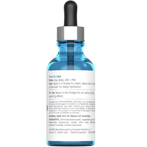 NeoCell Hyaluronic Acid Hydration Serum | 2 fl oz | Hydrating Formula for Face | Advanced Skin Care