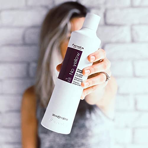 Fanola No Yellow Purple Shampoo & Nutri Care Deep Conditioner 11.8 oz 2 Pack for Blonde & Damaged Hair - Anti Brass Toning