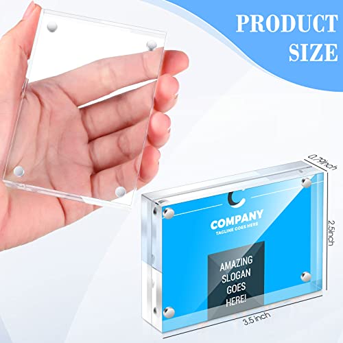 30 Pcs Acrylic Business Card Frames 2.5 x 3.5 Inch Double Sided Magnet Display