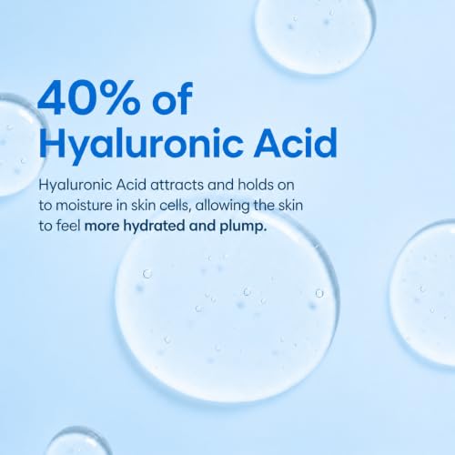 Coxir Hyaluronic Acid Serum 40% Concentration - Deep Hydrating Face Serum for All Skin Types, 1.69 fl oz