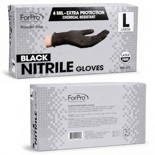 Black Disposable Nitrile Gloves Large Pack of 1000 - Chemical & Food Safe