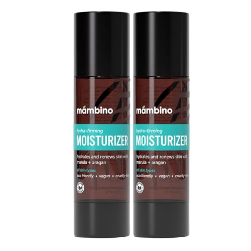 Mambino Organics Hydra-Firming Face Moisturizer, Vegan Facial Moisturizer with Moroccan Argan, Marula & Coconut Oils, Lightweight Hydrating Skincare, Cruelty-Free, 1.7 fl oz, 2-Pack