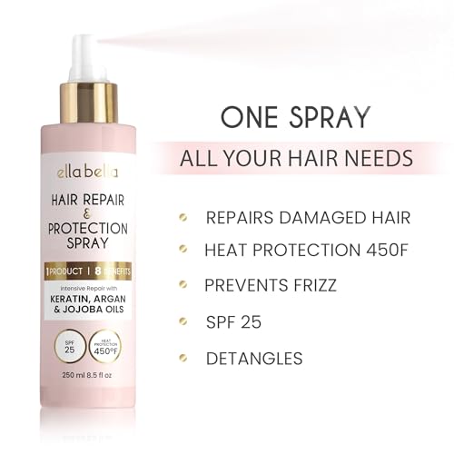 All-in-1 Heat Protectant Hair Spray with UV Shield & Repair - Up to 450°F