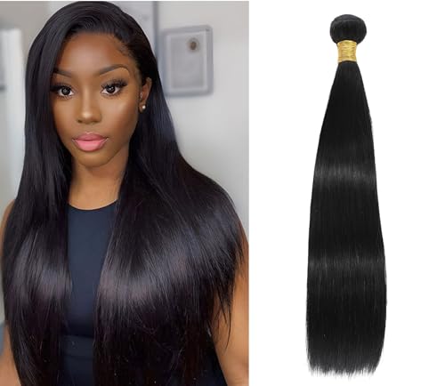 Brazilian Remy Human Hair Bundles 22 Inch Straight Hair Black - 12A Quality