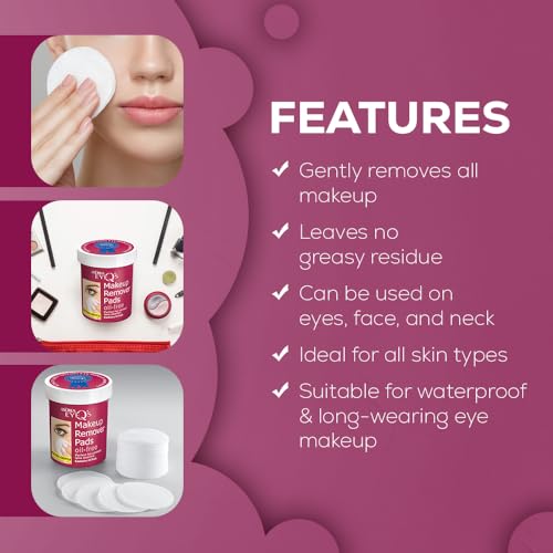 Andrea Eye Q's Oilfree Eye Makeup Remover Pads, 65 Count