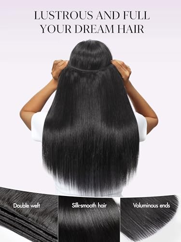 Silky Straight Human Hair Extensions 20 Inch - 12A Virgin Brazilian Bundles